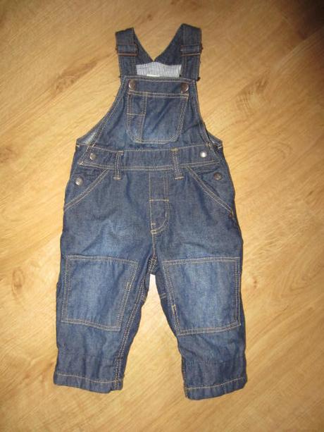 Peckovní riflové,džínové záplatové lacláče,zahradn, h&m,68