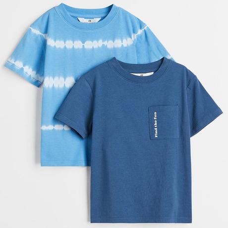 2-pack dětská trička h&m batika modrá vel. 134/140, h&m,134 / 140