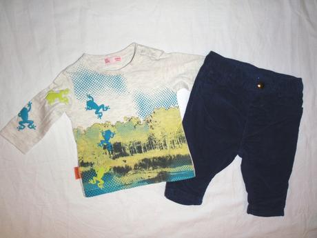 Komplet žabičkového trička a podšitých manžestráků, next,62