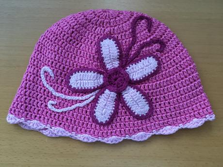 Háčkovaná čepice & čepička vel. 116/122, 116