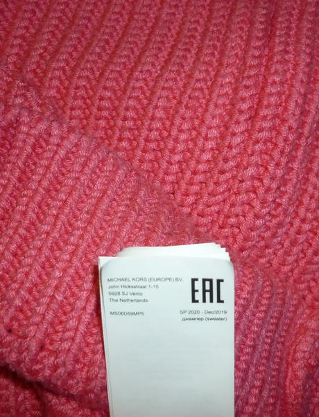 Sytě růžová pletená vesta s rolákem michael kors, michael kors,xs