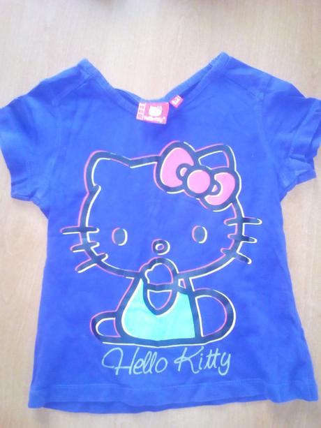 2x tričko s koníkem a kitty, h&m,110
