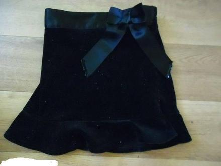 Sametová sukně se saténovou mašlí, cq,110