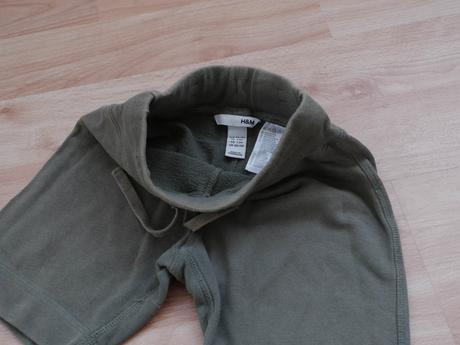 Bavlnene khaki kratasy do gumy v pase 86-98, h&m,86