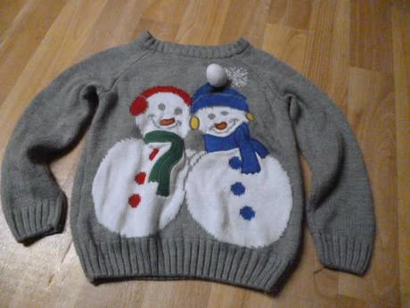 Vánoční svetr sněhulák vel. 1-3, 92