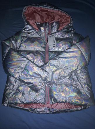 Nová stříbrná bunda vel.134/140, 134 / 140