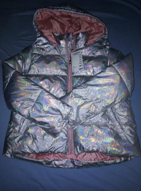 Nová stříbrná bunda vel.134/140, 134 / 140