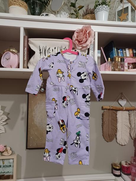 Lila overal minnie mickey goofy daisy 86/92, h&m,86
