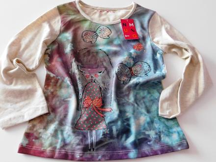 Dívčí triko-dlouhý rukáv, nutmeg,110