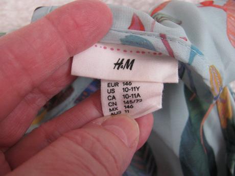 Letní květované dívčí šaty, h&m,146