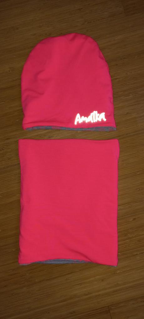 Oboustranný set čepice a nákrčník pro amálku, 122