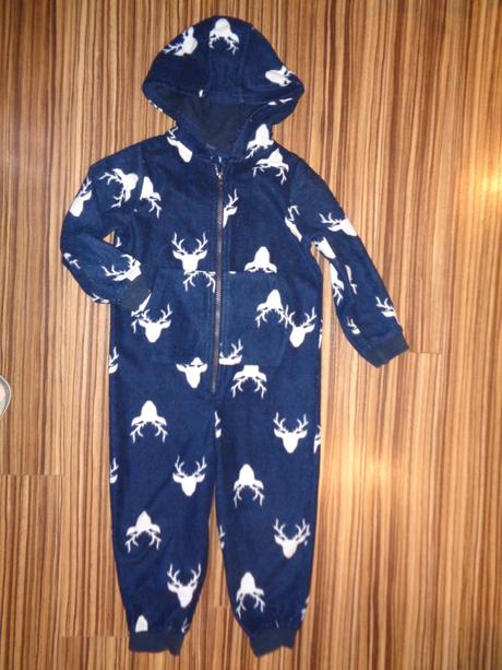 Modrý flísový overal s jeleny 98/104, lupilu,98
