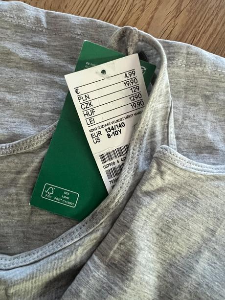 Tílko & tričko šedé h&m vel. 134/140, h&m,134