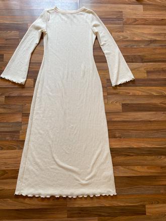 Krémové maxišaty, vel l/xl asi i méně, forever 21, l