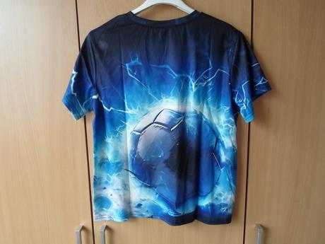 Modré tričko triko krátký rukáv fotbal, 152