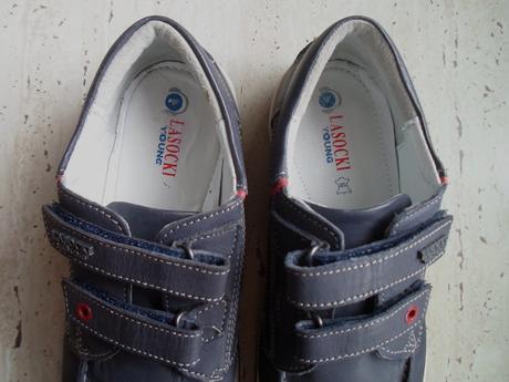Modré boty polobotky kožené, lasocki,35