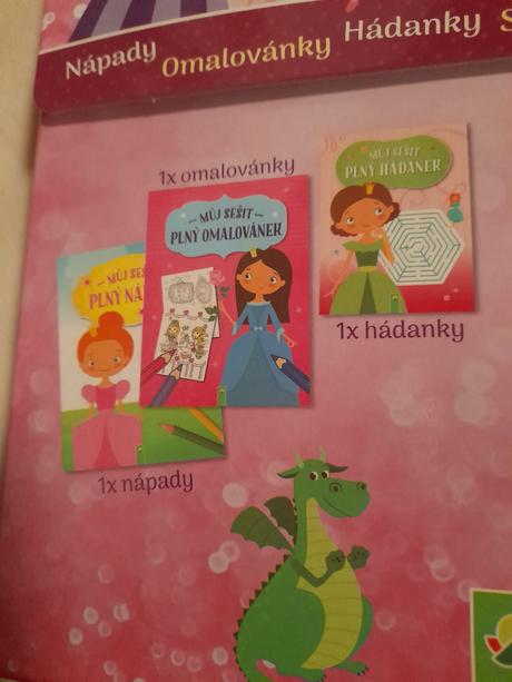 Kufřík s omalovánkami,nálepky,princezny,