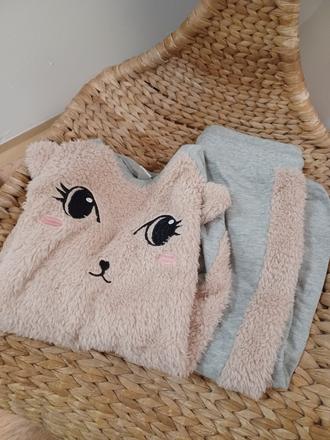 Plyšová tepláková souprava lindex 128 + 134/140, lindex,128