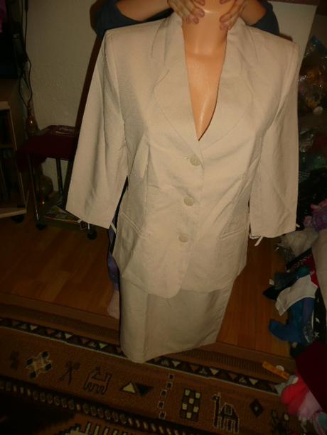 Kostým elegantní béžový sukně sako vel 40, 40