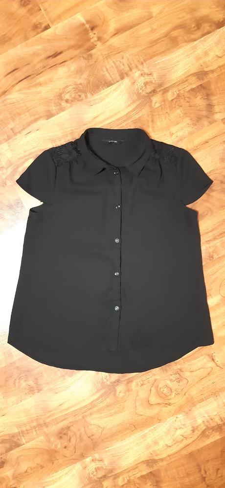 Dívčí černá halenka/blůza kr. rukáv george 146/152, george,146