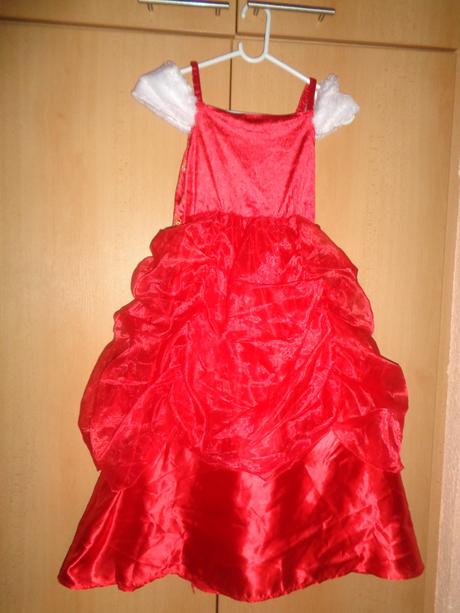 Karneval - červené šaty princezna - 8 - 9 let,