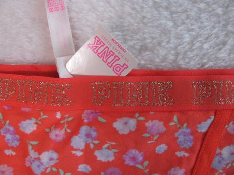 Luxusní oranžové kalhotky s květinovým vzorem, victoria's secret,l