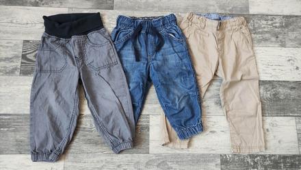 Kalhoty letní pro kluky 3x vel.80/86, h&m,80
