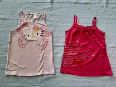 2 x tílko, vel 122/128, top stav, ham, aqua marine, h&m,122