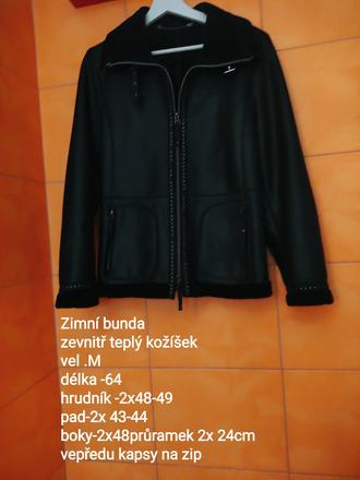 Zimní koženková bunda-vel.36-38, 38