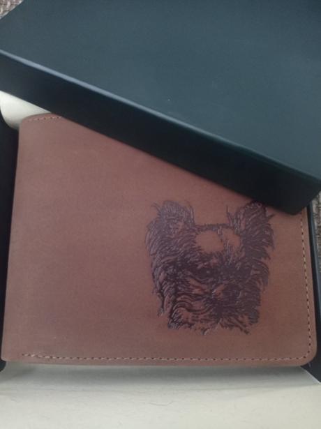 Kožená pánská peněženka s čivavou,