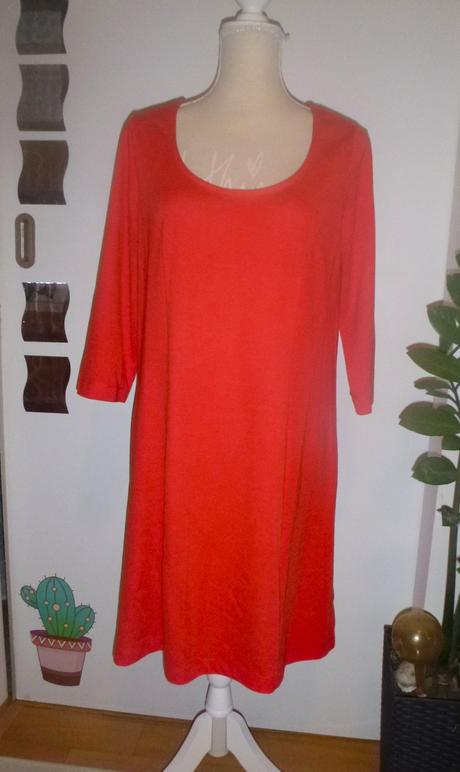 Červené šaty projmuté - vel.l-xl, l
