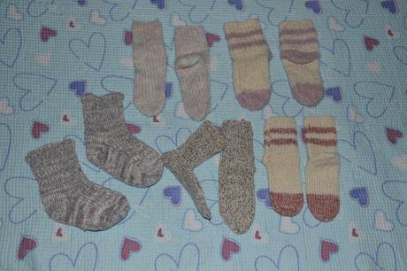 5x teplé doma pletené ponožky vel. 27, 27