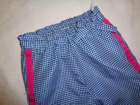 Luxusní modrobílé kostičkované zateplené kalhoty, ergee,86