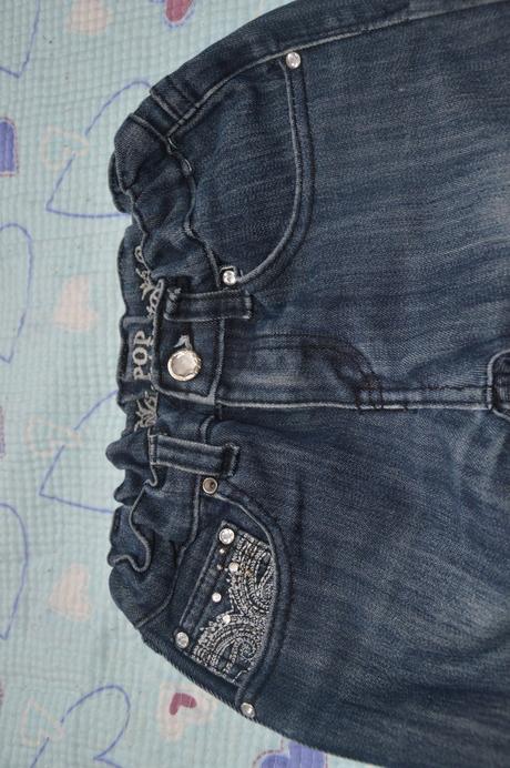 Elastické džíny rifle s kamínky, 140