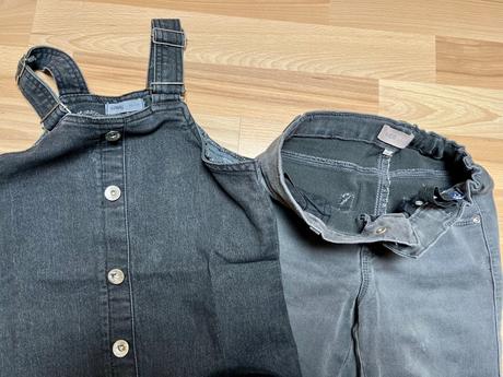 Šaty s laclem+šedé džíny/slim vel.146, 140–152