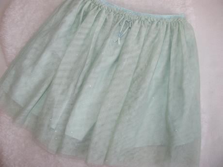 Krásná tylová mátová sukně s třpytkou h&m, h&m,140