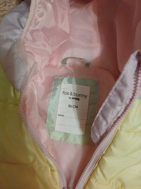 Pastelová duhová bunda, prošívaná bunda, sinsay,86