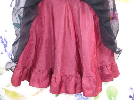 Dívčí sukně, vínovo černá s tylem, cherokee,140