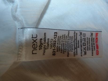 Next bílé bavlněné tričko vel. 140, next,140