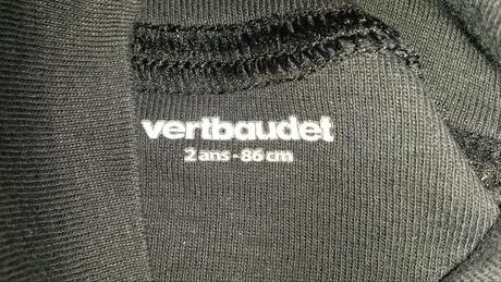 Černé bavlněné tričko s rolákem vel. 86, vertbaudet,86