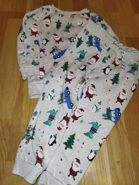 Šedá vánoční tepláková souprava /tepláky + mikina, primark,98