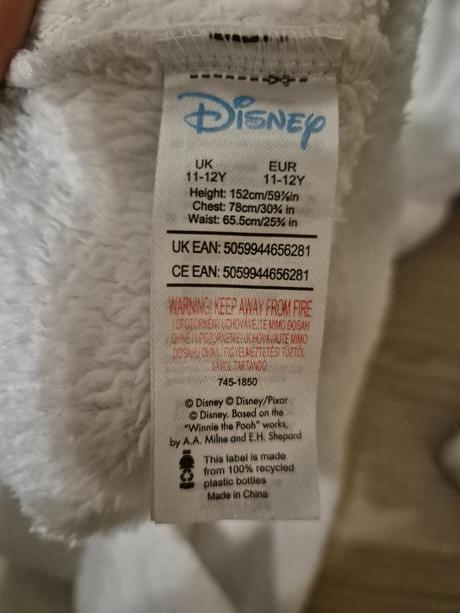 Dívčí zateplené pyžamo disney vel. 152, disney,152