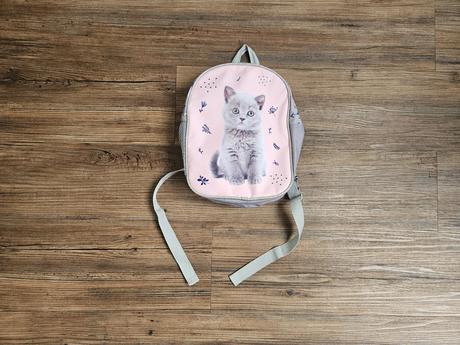 Dětský růžový batoh baťůžek kočička,