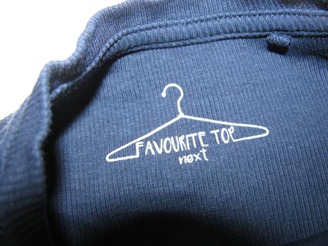 Tmavě modré pružné řádkované tričko next, next,122