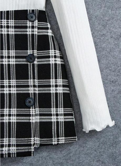 Souprava tričko croptop+kalhotová sukně, 140