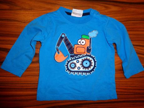 Krásné tyrkysové tričko s bagrem, topomini,86
