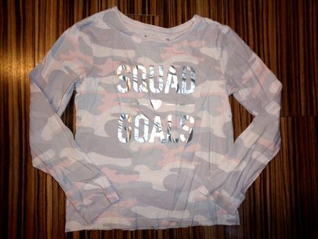 Růžové maskáčové tričko s nápisem, primark,134