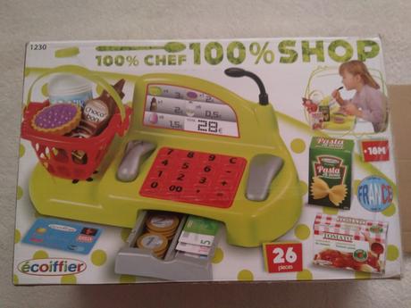 Pokladna + košík + zboží + peníze,