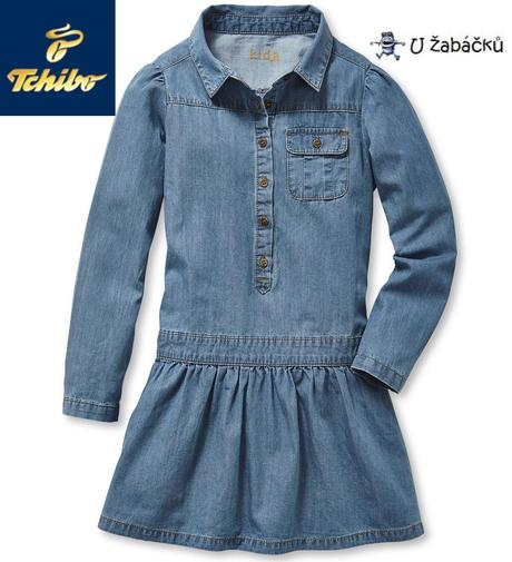 Dívčí riflové šaty tchibo vel. 98/104, tchibo,98 / 104