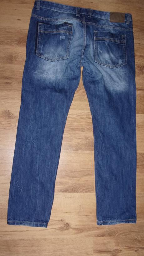 Trhané džíny zn. denim, vel. xl, w38l32, denim,xl